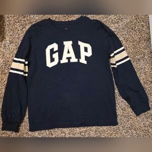 Boys GAP Dark Blue Sweatshirt with Cream Stripes